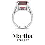 Martha Stewart 10 1/4 Carat Emerald Cut Garnet and Lab Grown Diamond Ring In Sterling Silver Image-9