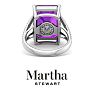 Martha Stewart 10 1/4 Carat Emerald Cut Amethyst and Lab Grown Diamond Ring In Sterling Silver Image-10