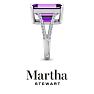 Martha Stewart 10 1/4 Carat Emerald Cut Amethyst and Lab Grown Diamond Ring In Sterling Silver Image-11