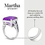 Martha Stewart 10 1/4 Carat Emerald Cut Amethyst and Lab Grown Diamond Ring In Sterling Silver Image-4