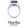 Martha Stewart 10 1/4 Carat Emerald Cut Amethyst and Lab Grown Diamond Ring In Sterling Silver Image-9