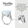 Martha Stewart 10 1/4 Carat Emerald Cut Aquamarine and Lab Grown Diamond Ring In Sterling Silver Image-6