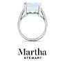Martha Stewart 10 1/4 Carat Emerald Cut Aquamarine and Lab Grown Diamond Ring In Sterling Silver Image-9