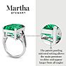 Martha Stewart 10 1/4 Carat Emerald Cut Emerald and Lab Grown Diamond Ring In Sterling Silver Image-3