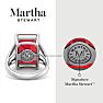 Martha Stewart 10 1/4 Carat Emerald Cut Ruby and Lab Grown Diamond Ring In Sterling Silver Image-2