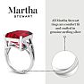Martha Stewart 10 1/4 Carat Emerald Cut Ruby and Lab Grown Diamond Ring In Sterling Silver Image-4