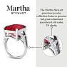 Martha Stewart 10 1/4 Carat Emerald Cut Ruby and Lab Grown Diamond Ring In Sterling Silver Image-6