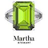 Martha Stewart 10 1/4 Carat Emerald Cut Peridot and Lab Grown Diamond Ring In Sterling Silver Image-1