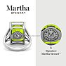 Martha Stewart 10 1/4 Carat Emerald Cut Peridot and Lab Grown Diamond Ring In Sterling Silver Image-2