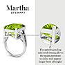 Martha Stewart 10 1/4 Carat Emerald Cut Peridot and Lab Grown Diamond Ring In Sterling Silver Image-3