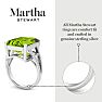 Martha Stewart 10 1/4 Carat Emerald Cut Peridot and Lab Grown Diamond Ring In Sterling Silver Image-4