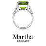 Martha Stewart 10 1/4 Carat Emerald Cut Peridot and Lab Grown Diamond Ring In Sterling Silver Image-9