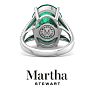 Martha Stewart 10 1/4 Carat Oval Shape Emerald and Lab Grown Diamond Ring In Sterling Silver Image-10