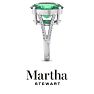 Martha Stewart 10 1/4 Carat Oval Shape Emerald and Lab Grown Diamond Ring In Sterling Silver Image-11