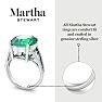 Martha Stewart 10 1/4 Carat Oval Shape Emerald and Lab Grown Diamond Ring In Sterling Silver Image-4