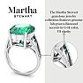 Martha Stewart 10 1/4 Carat Oval Shape Emerald and Lab Grown Diamond Ring In Sterling Silver Image-6