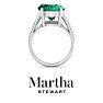 Martha Stewart 10 1/4 Carat Oval Shape Emerald and Lab Grown Diamond Ring In Sterling Silver Image-9