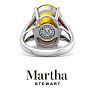 Martha Stewart 10 1/4 Carat Oval Shape Citrine and Lab Grown Diamond Ring In Sterling Silver Image-10