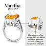 Martha Stewart 10 1/4 Carat Oval Shape Citrine and Lab Grown Diamond Ring In Sterling Silver Image-3