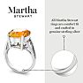 Martha Stewart 10 1/4 Carat Oval Shape Citrine and Lab Grown Diamond Ring In Sterling Silver Image-4