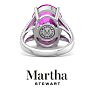 Martha Stewart 10 1/4 Carat Oval Shape Pink Sapphire and Lab Grown Diamond Ring In Sterling Silver Image-10