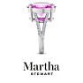 Martha Stewart 10 1/4 Carat Oval Shape Pink Sapphire and Lab Grown Diamond Ring In Sterling Silver Image-11