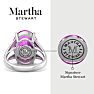 Martha Stewart 10 1/4 Carat Oval Shape Pink Sapphire and Lab Grown Diamond Ring In Sterling Silver Image-2