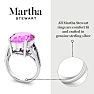 Martha Stewart 10 1/4 Carat Oval Shape Pink Sapphire and Lab Grown Diamond Ring In Sterling Silver Image-4