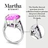 Martha Stewart 10 1/4 Carat Oval Shape Pink Sapphire and Lab Grown Diamond Ring In Sterling Silver Image-6