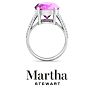 Martha Stewart 10 1/4 Carat Oval Shape Pink Sapphire and Lab Grown Diamond Ring In Sterling Silver Image-9