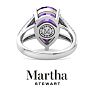 Martha Stewart 5 1/2 Carat Pear Shape Amethyst and Lab Grown Diamond Ring In Sterling Silver Image-10