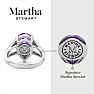 Martha Stewart 5 1/2 Carat Pear Shape Amethyst and Lab Grown Diamond Ring In Sterling Silver Image-2
