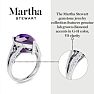 Martha Stewart 5 1/2 Carat Pear Shape Amethyst and Lab Grown Diamond Ring In Sterling Silver Image-6