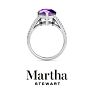 Martha Stewart 5 1/2 Carat Pear Shape Amethyst and Lab Grown Diamond Ring In Sterling Silver Image-9