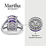 Martha Stewart 10 1/4 Carat Cushion Cut Amethyst and Lab Grown Diamond Ring In Sterling Silver Image-2