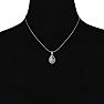 3-1/2 Carat Pear Shape Mystic Topaz Necklace With Diamonds In 10 Karat White Gold, 18 Inches Image-4