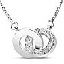 1/4 Carat Diamond Ring Necklace In Platinum Overlay, 18 Inches Image-1