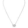 1/4 Carat Diamond Ring Necklace In Platinum Overlay, 18 Inches Image-2