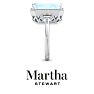 Martha Stewart 7 1/3 Carat Emerald Cut Aquamarine and Lab Grown Diamond Halo Ring In Sterling Silver Image-11