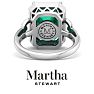 Martha Stewart 7 1/3 Carat Emerald Cut Emerald and Lab Grown Diamond Halo Ring In Sterling Silver Image-10