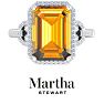 Martha Stewart 7 1/3 Carat Emerald Cut Citrine and Lab Grown Diamond Halo Ring In Sterling Silver Image-1