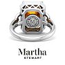 Martha Stewart 7 1/3 Carat Emerald Cut Citrine and Lab Grown Diamond Halo Ring In Sterling Silver Image-10