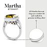 Martha Stewart 7 1/3 Carat Emerald Cut Citrine and Lab Grown Diamond Halo Ring In Sterling Silver Image-4