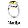 Martha Stewart 7 1/3 Carat Emerald Cut Citrine and Lab Grown Diamond Halo Ring In Sterling Silver Image-8