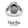 Martha Stewart 6 3/4 Carat Oval Shape Amethyst and Lab Grown Diamond Halo Ring In Sterling Silver Image-10