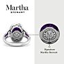 Martha Stewart 6 3/4 Carat Oval Shape Amethyst and Lab Grown Diamond Halo Ring In Sterling Silver Image-2