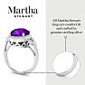 Martha Stewart 6 3/4 Carat Oval Shape Amethyst and Lab Grown Diamond Halo Ring In Sterling Silver Image-4