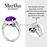 Martha Stewart 6 3/4 Carat Oval Shape Amethyst and Lab Grown Diamond Halo Ring In Sterling Silver Image-6