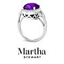 Martha Stewart 6 3/4 Carat Oval Shape Amethyst and Lab Grown Diamond Halo Ring In Sterling Silver Image-8