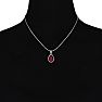 Garnet Necklace: Garnet Jewelry: 3 1/2ct Pear Shaped Garnet and Diamond Necklace In 10K White Gold Image-4